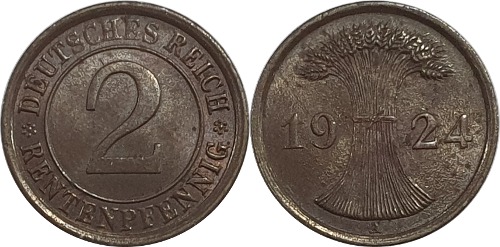 독일 1924년(A) 2 Rentenpfennig