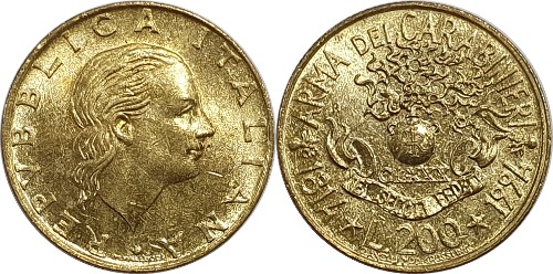 이탈리아 1994년 200 리라(경찰 180주년 기념)