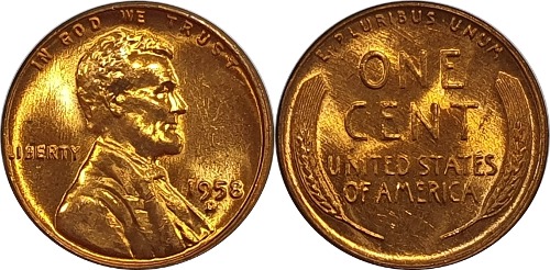 미국 1958년(D) 1 센트 - 미사용
