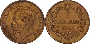 이탈리아 1867년(M) 1 Centesimo