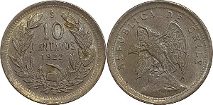 칠레 1922년 10 Centavos