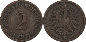 독일 1874년(E) 2 Pfennig