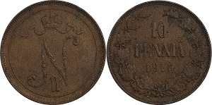 핀란드 1914년 10 페니아