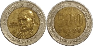 칠레 2002년 500  페소